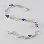 Amethyst Berlin Fashion Week Slim Purple 925 Silver Links Bracelet