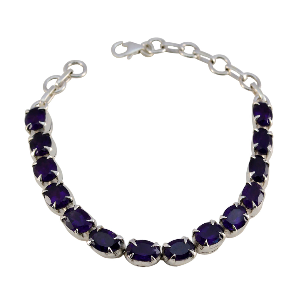 Amethyst Best Friends Day Mid-weight Purple Silver Tennis Bracelet