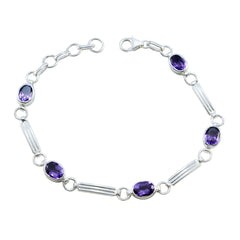 Amethyst Biscuit Day Featherlight Purple Silver Links Bracelet