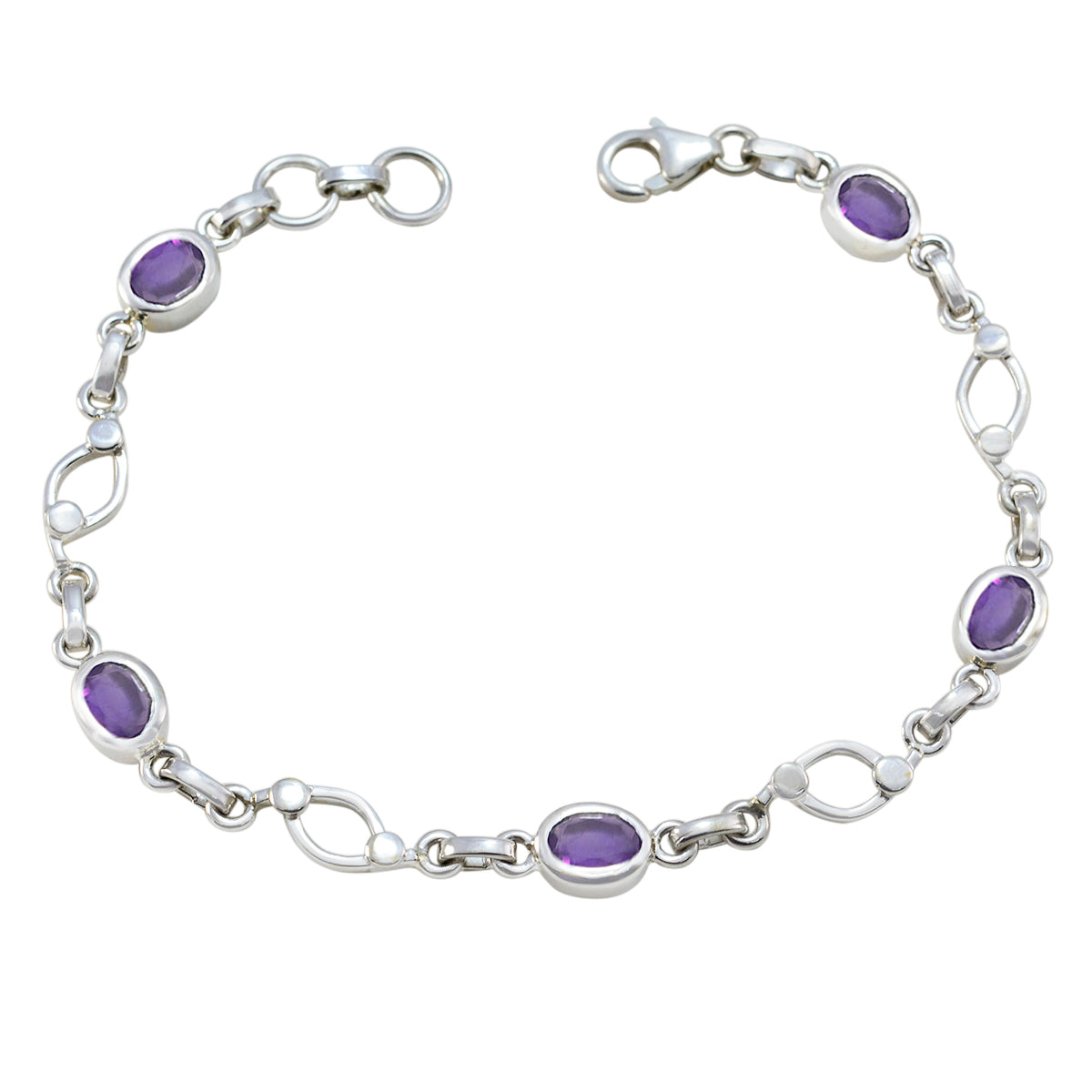 Amethyst Black Business Month Flüsterdünnes lila Sterling Silber Gliederarmband Hauptbild