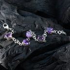 Amethyst Black Friday Featherlight Purple 925 Silver Links Bracelet