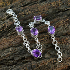 Amethyst Black Friday Featherlight Purple 925 Silver Links Bracelet