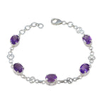 Amethyst Black Friday Featherlight Purple 925 Silver Links Bracelet