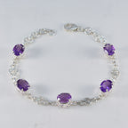 Amethyst Black Friday Featherlight Purple 925 Silver Links Bracelet