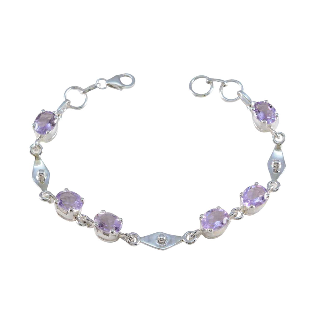 Amethyst Blue Monday – Schlankes violettes Gliederarmband aus Sterlingsilber Hauptbild