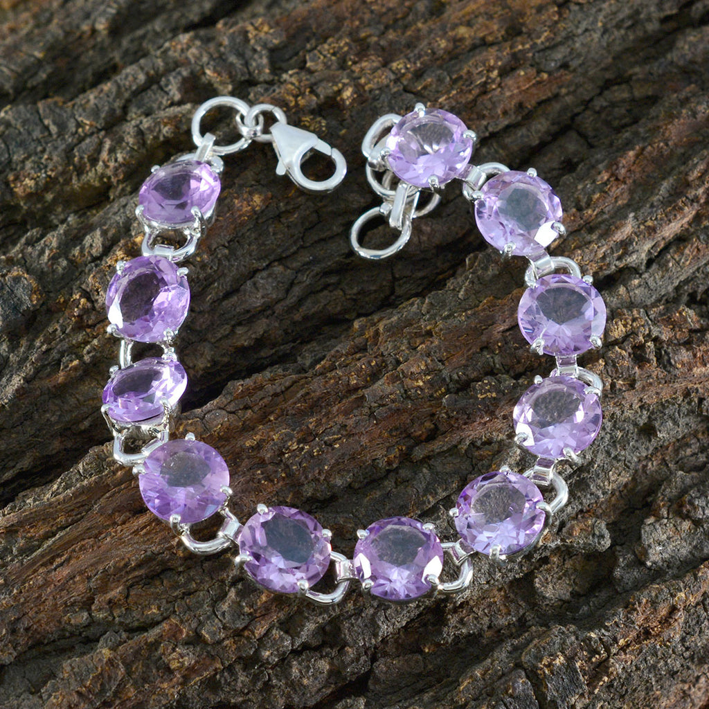 Amethyst Book Lovers Day Tiny Purple 925 Silver Links Bracelet