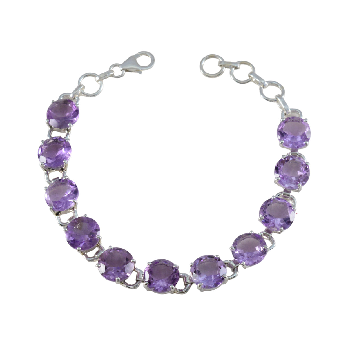 Amethyst Book Lovers Day Tiny Purple 925 Silver Links Bracelet Main image