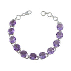 Amethyst Book Lovers Day Tiny Purple 925 Silver Links Bracelet