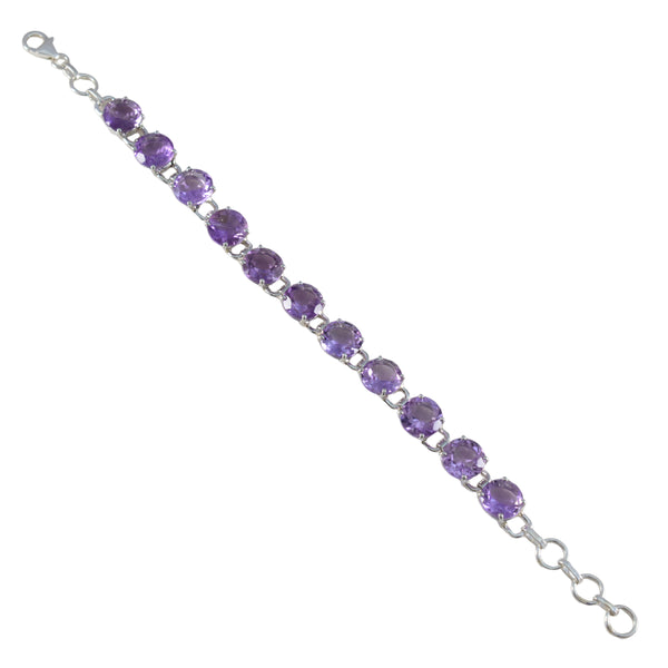 Amethyst Book Lovers Day Tiny Purple 925 Silver Links Bracelet