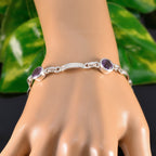 Amethyst Bow Tie Day Featherlight Purple Silver Links Bracelet