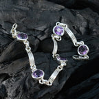 Amethyst Bow Tie Day Featherlight Purple Silver Links Bracelet
