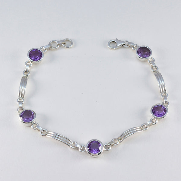 Amethyst Bow Tie Day Featherlight Purple Silver Links Bracelet