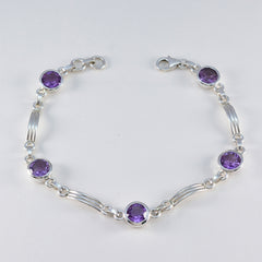 アメジスト ボウタイ デイ フェザーライト パープル シルバー リンクス ブレスレット
