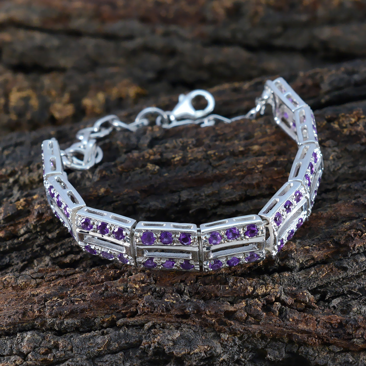 Amethyst Boxing Day Minimal Purple Sterling Silver Tennis Bracelet
