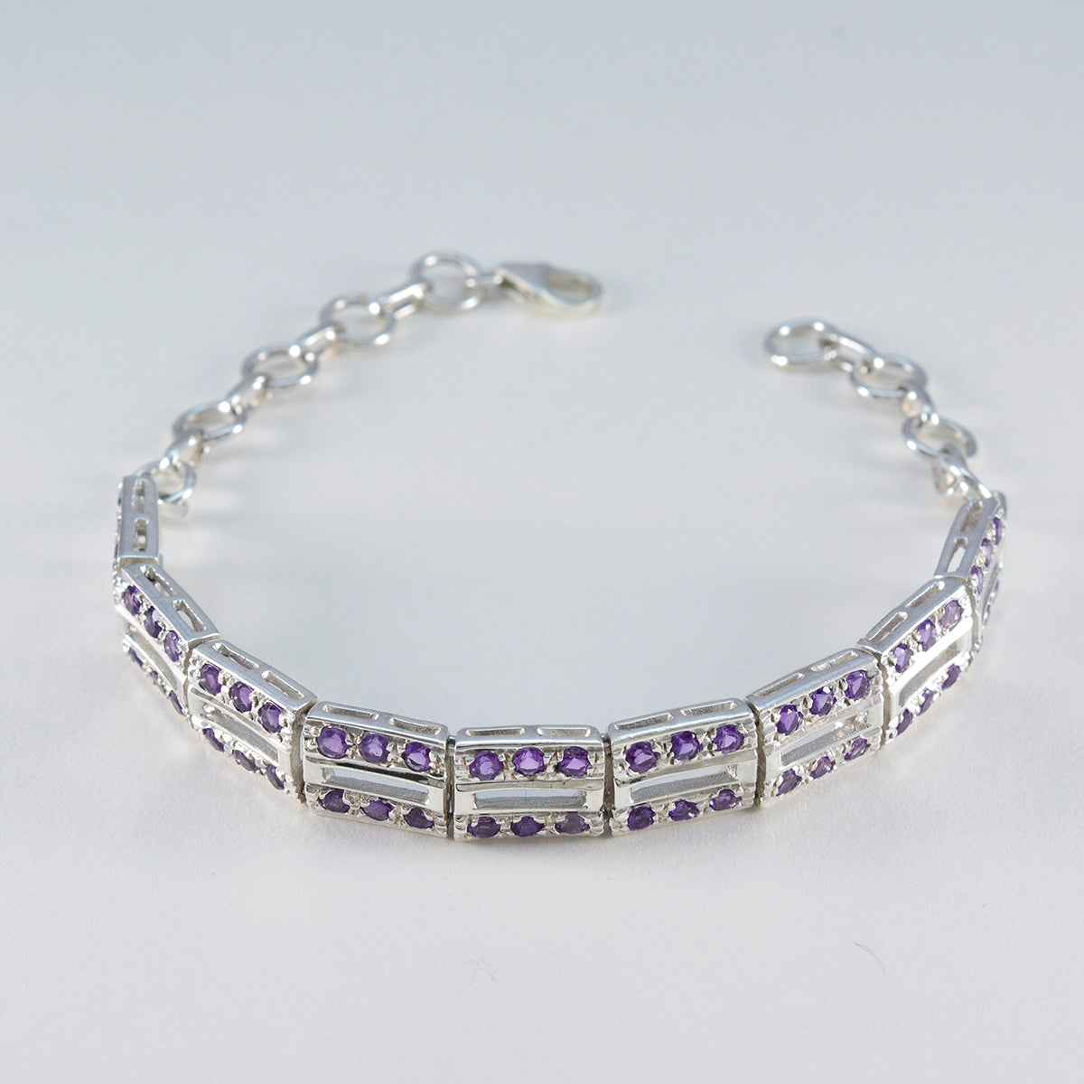 Amethyst Boxing Day Minimal Purple Sterling Silver Tennis Bracelet Secondary image