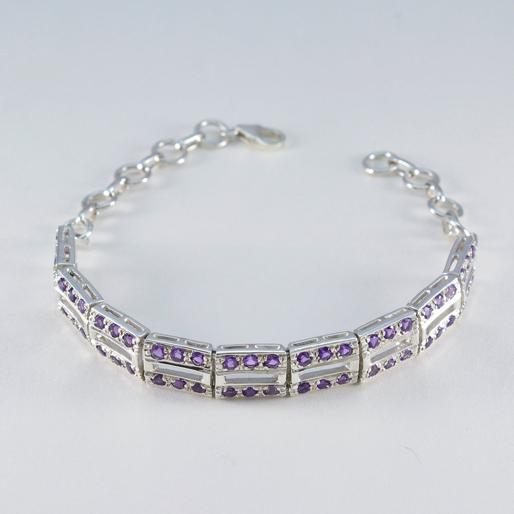Amethyst Boxing Day Minimal Purple Sterling Silver Tennis Bracelet