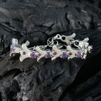 Amethyst Breast Cancer Awareness Month Eye-catching Purple 925 Silver Tennis Bracelet