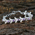 Amethyst Breast Cancer Awareness Month Eye-catching Purple 925 Silver Tennis Bracelet