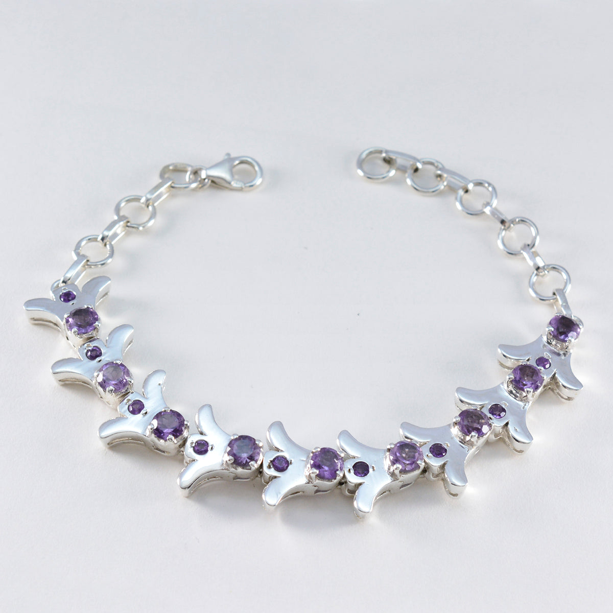 Ametist Bröstcancermedvetenhetsmånad Iögonfallande Lila 925 Silver Tennisarmband Sekundär produktbild