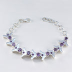 Amethyst Breast Cancer Awareness Month Eye-catching Purple 925 Silver Tennis Bracelet