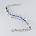 Amethyst Breast Cancer Awareness Month Eye-catching Purple 925 Silver Tennis Bracelet