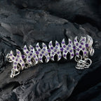 Amethyst Bridal Classic Purple Silver Tennis Bracelet