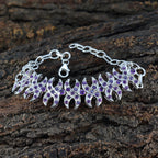 Amethyst Bridal Classic Purple Silver Tennis Bracelet