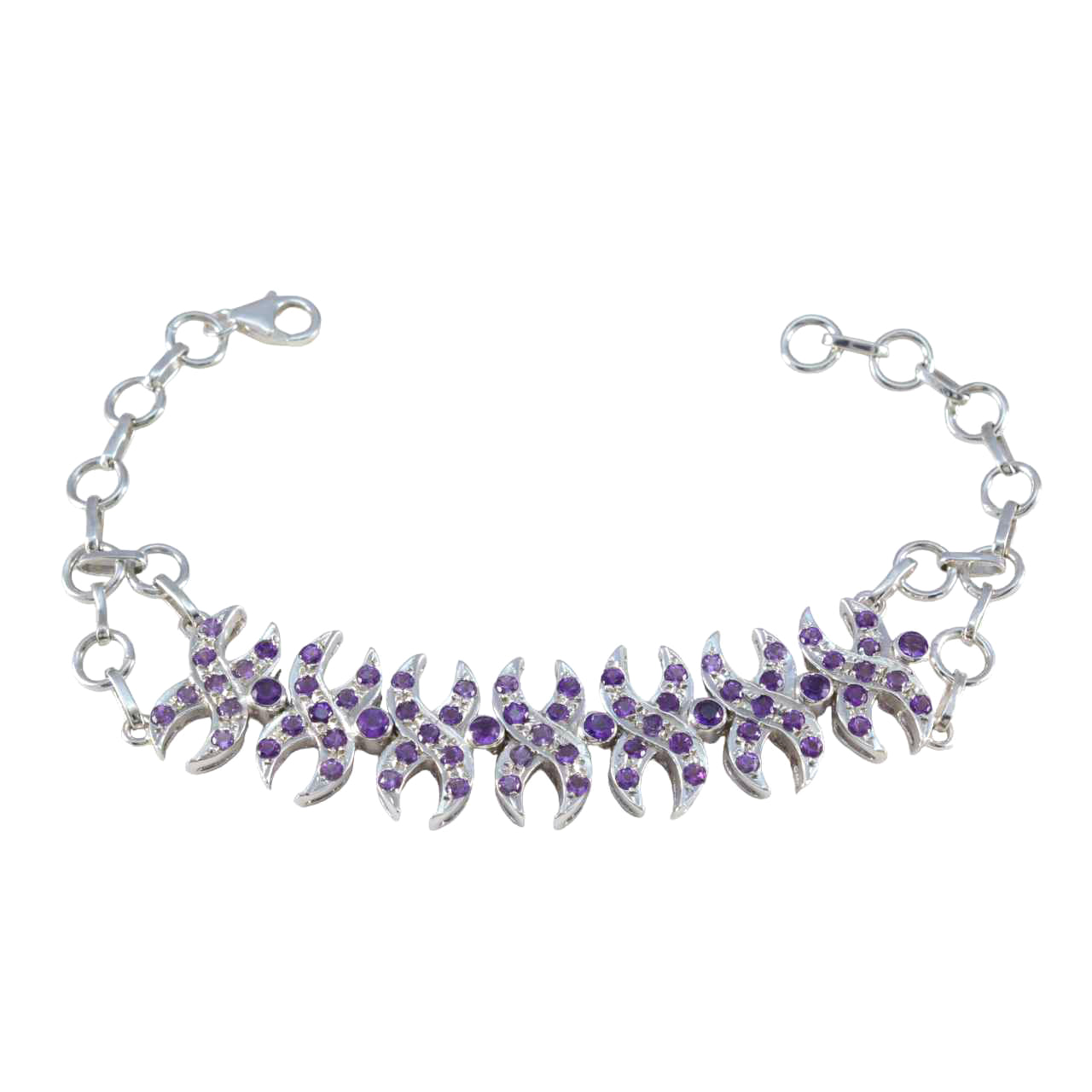Amethyst Bridal Classic Purple Silver Tennis Bracelet Main image