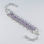 Amethyst Bridal Classic Purple Silver Tennis Bracelet