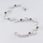 Amethyst BST ends Delicate Purple Sterling Silver Links Bracelet