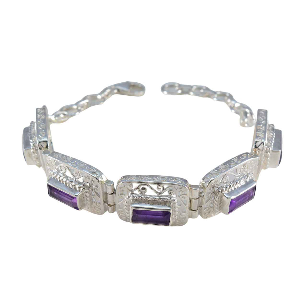 Amethyst BST starts Eye-catching Purple 925 Silver Tennis Bracelet Imagen principal del producto