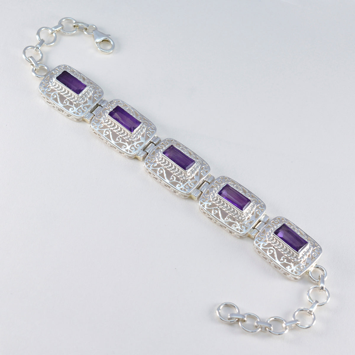 Amethyst BST starts Eye-catching Purple 925 Silver Tennis Bracelet