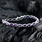 Amethyst Burns Night Minimal Purple Sterling Silver Tennis Bracelet