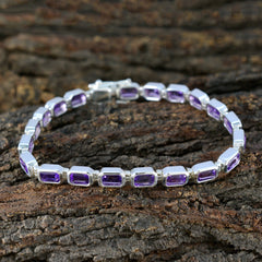 Amethyst Burns Night Minimal Purple Sterling Silver Tennis Bracelet