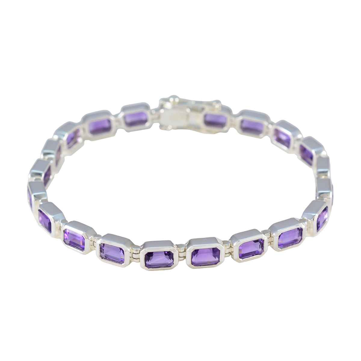 Amethyst Burns Night Minimal Purple Sterling Silver Tennis Bracelet