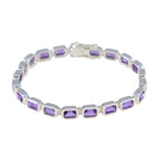 Amethyst Burns Night Minimal Purple Sterling Silver Tennis Bracelet