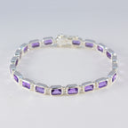 Amethyst Burns Night Minimal Purple Sterling Silver Tennis Bracelet