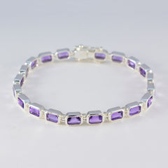 Amethyst Burns Night Minimal Purple Sterling Silver Tennis Bracelet