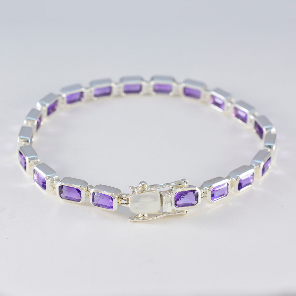 Amethyst Burns Night Minimal Purple Sterling Silver Tennis Bracelet
