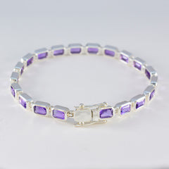 Amethyst Burns Night Minimal Purple Sterling Silver Tennis Bracelet