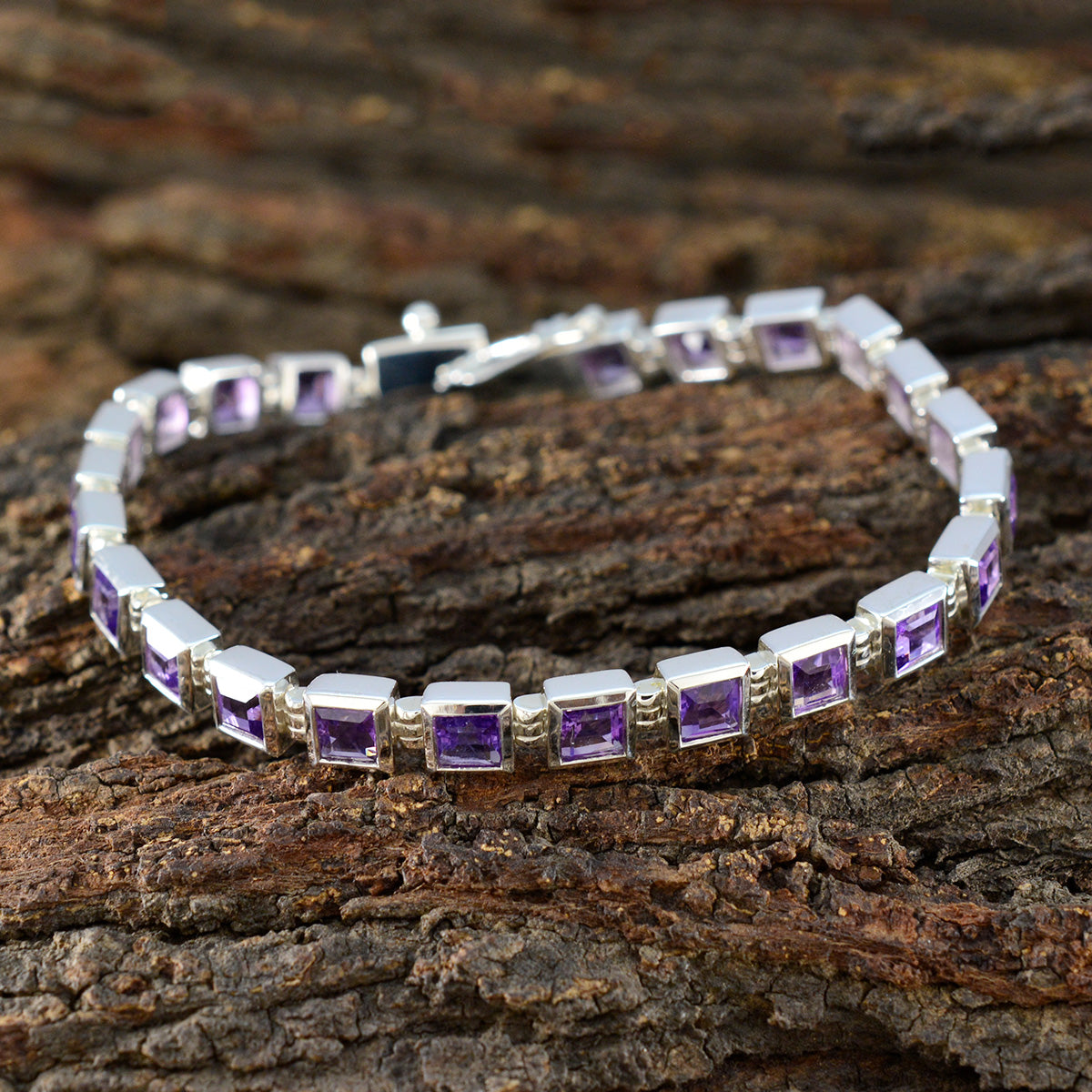 Amethyst Camera Day Classic Purple 92.5 Silver Tennis Bracelet