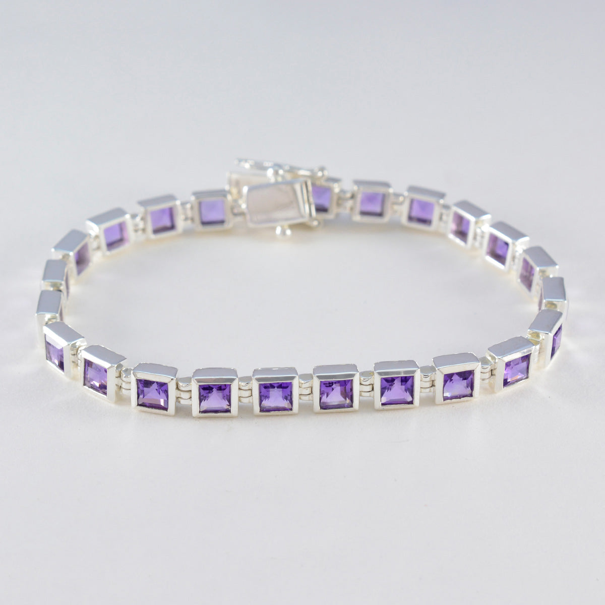 Amethyst Camera Day Klassisches Lila 92,5 Silber Tennisarmband Zweitbild