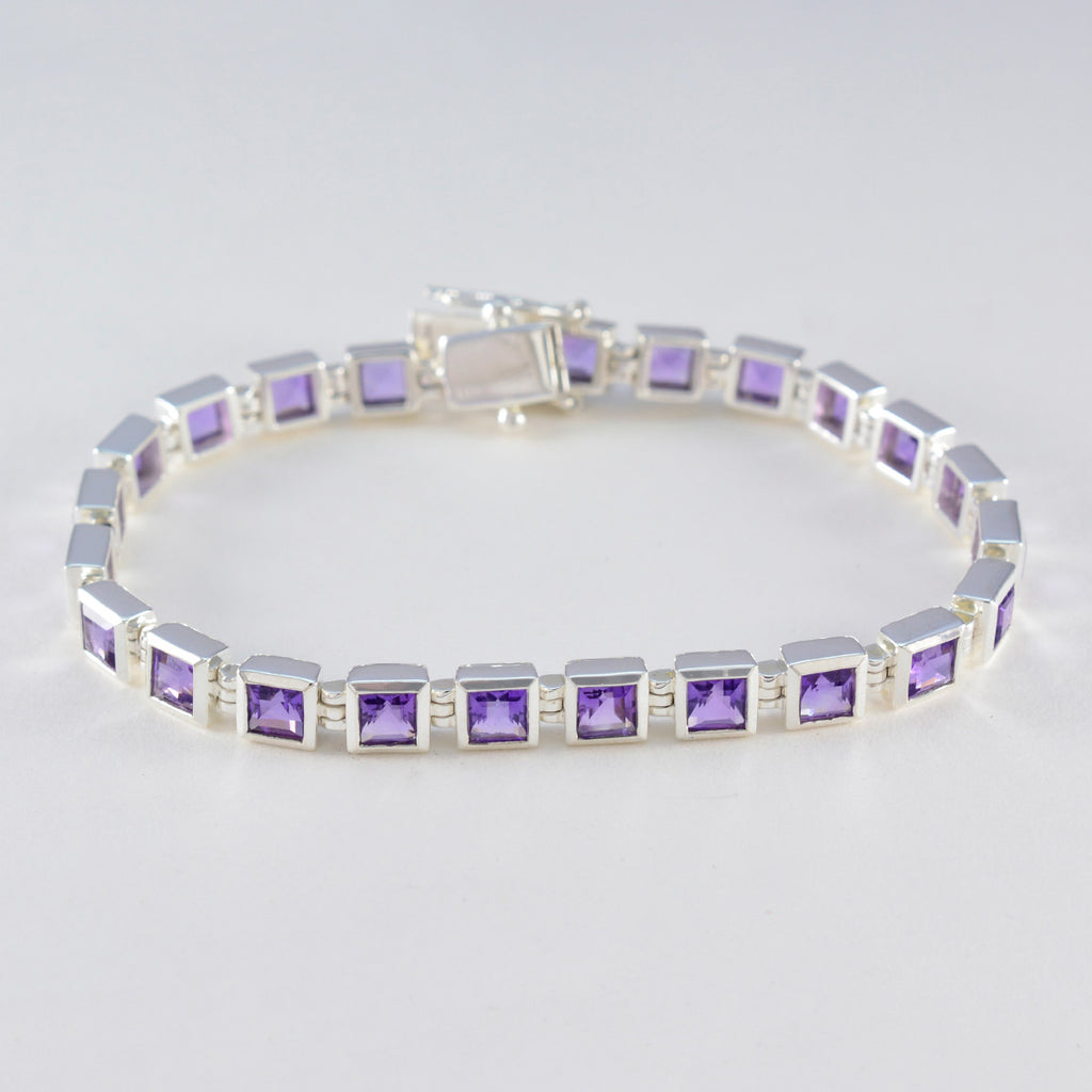 Amethyst Camera Day Classic Purple 92.5 Silver Tennis Bracelet
