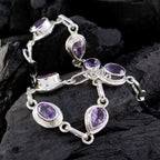 Amethyst Carnival Celebrations Featherlight Purple Silver Links Bracelet