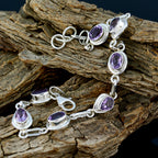 Amethyst Carnival Celebrations Featherlight Purple Silver Links Bracelet