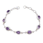 Amethyst Carnival Celebrations Featherlight Purple Silver Links Bracelet