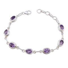 Amethyst Carnival Celebrations Featherlight Purple Silver Links Bracelet