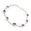 Amethyst Casual Featherlight Purple Sterling Silver Links Bracelet