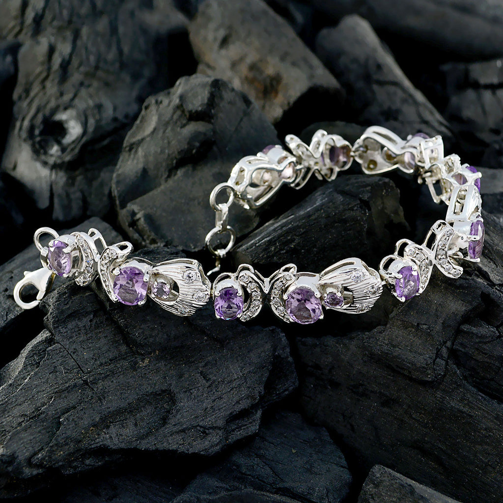 Amethyst Pride Parade Hamburg Eye-catching Purple 925 Silver Tennis Bracelet