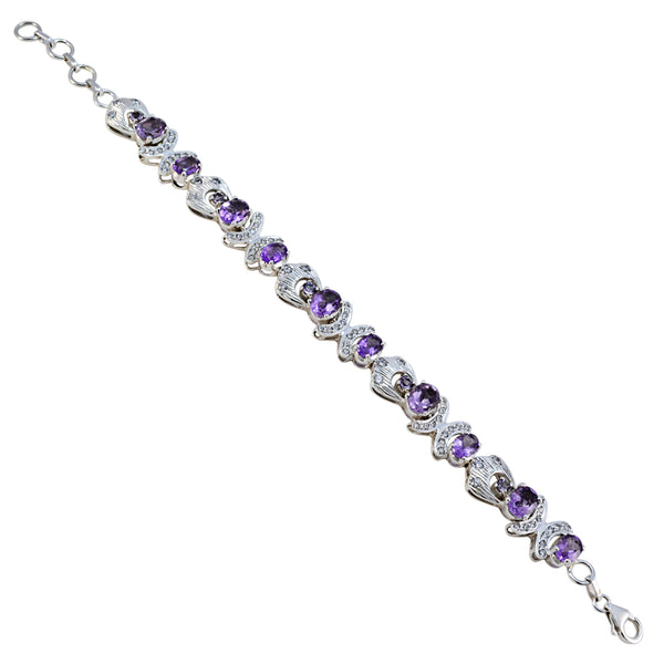 Amethyst Pride Parade Hamburg Eye-catching Purple 925 Silver Tennis Bracelet
